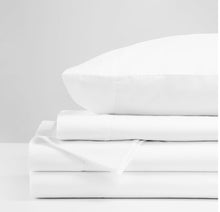 Load image into Gallery viewer, White cotton sateen sheet set luna luxury