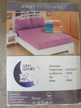 Load image into Gallery viewer, Organic-Natural-eco-friendly-cotton-single-size-white-jersey-fitted-sheet-set-package