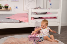 Load image into Gallery viewer, organic-cotton-quilt-cover-set-Hoot-grey-single-display-baby-sitting-in-front-close-up