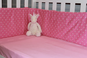 Cot Baby Bumper Flowers Pink