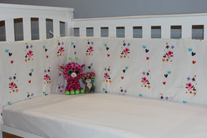 Organic-Natural-eco-friendly-cotton-half-cot-baby-bumper-birds-white-two-cats-jersey-fitted-cot-sheet