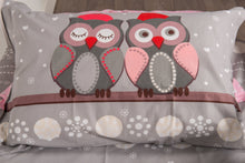 Load image into Gallery viewer, organic-cotton-quilt-cover-set-Hoot-grey-single-pillowcase