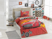 Load image into Gallery viewer, organic-cotton-quilt-cover-set-Racing-car-Red-single