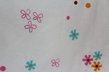 Load image into Gallery viewer, organic-natural-cotton-half-cot-bumper-colour-flowers-white-close-up-image