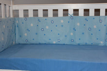 Load image into Gallery viewer, organic-natural-eco-friendly-blue-star-half-cot baby-bumper-image